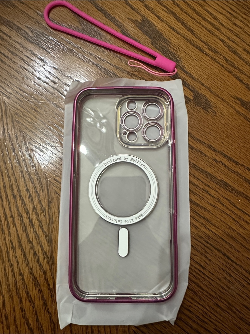 iPhone 16 Pro Max Pink Removable Glitter Magnetic MagSafe Compatible Phone Case - Picture 6 of 6